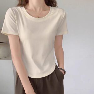 LY230 230g女裝露臍圓腳T恤