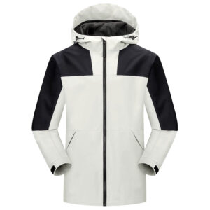 D22單層拼色風衣外套